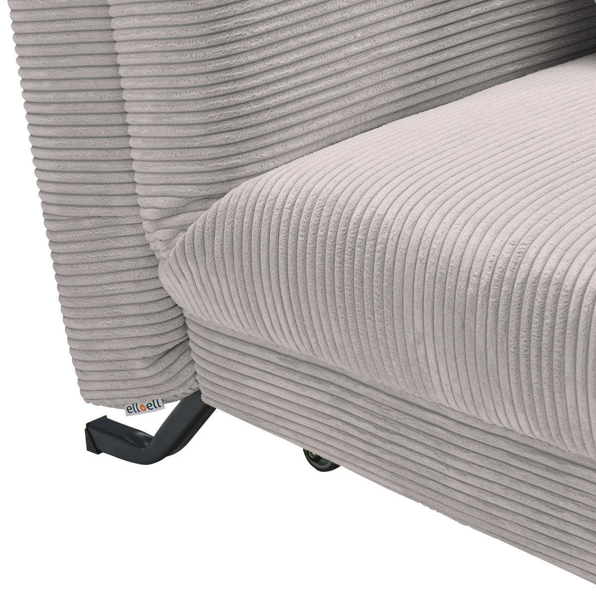SCHLAFSESSEL Cord Hellgrau    - Hellgrau/Schwarz, Design, Textil/Metall (85/85/100cm) - Carryhome