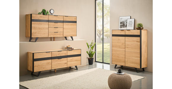 SIDEBOARD  in 181/80/42 cm  - Wildeiche/Schwarz, KONVENTIONELL, Holz/Holzwerkstoff (181/80/42cm) - Landscape