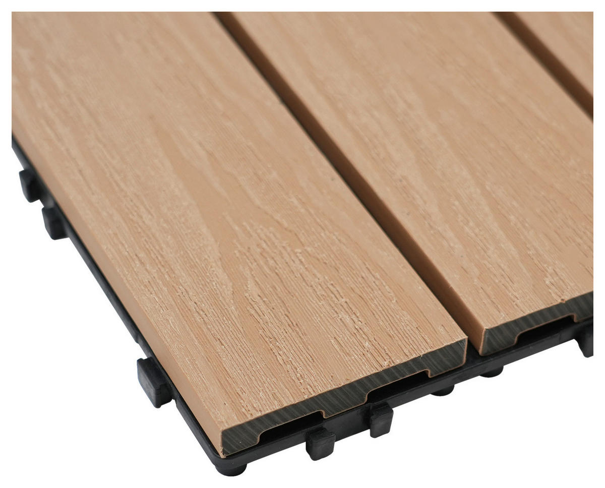 TERRASSENFLIESE 11 Stück  - Ahornfarben, KONVENTIONELL, Holzwerkstoff (30/30/2,1cm) - Ambia Garden