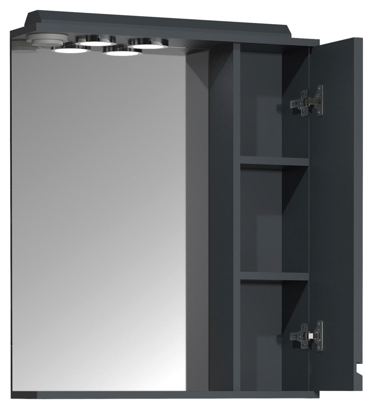 SPIEGELSCHRANK 60/71/14 cm  - Anthrazit, Modern, Glas/Holzwerkstoff (60/71/14cm) - MID.YOU