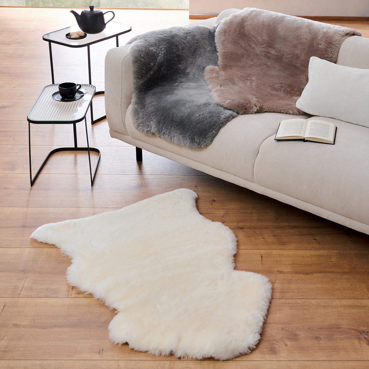 BLANĂ DE OAIE  Sidney  - nămol, Trend, blană (60/90cm) - Linea Natura