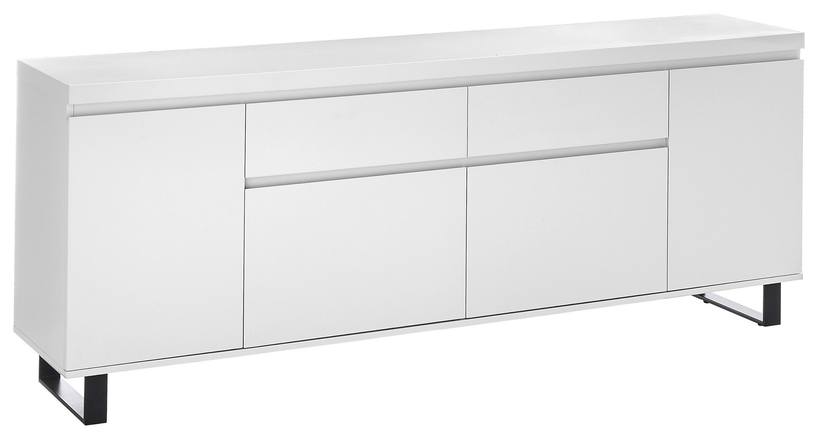SIDEBOARD 191/74/40 cm  in Schwarz, Weiß  - Schwarz/Weiß, Basics, Holzwerkstoff/Metall (191/74/40cm)