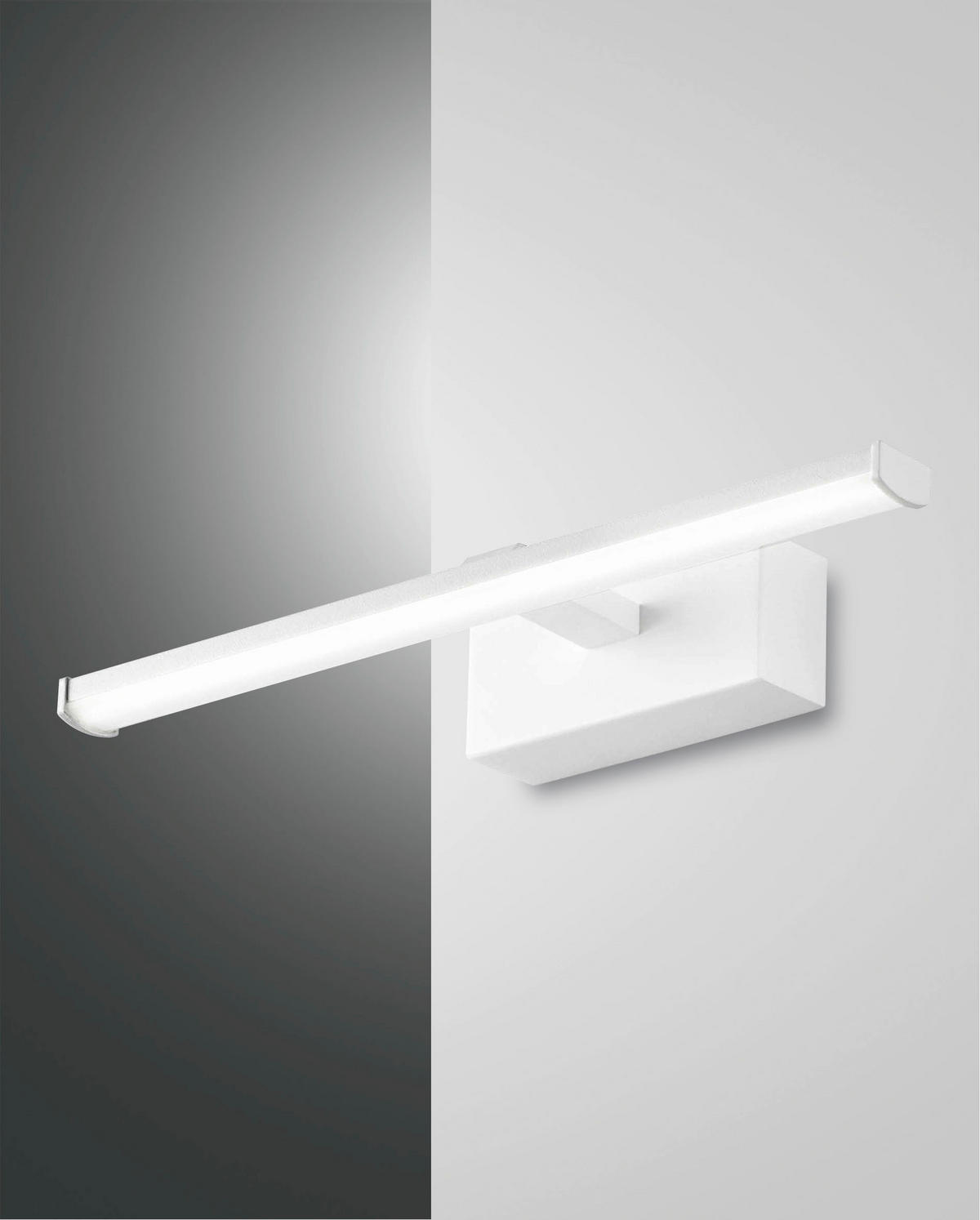 BADEZIMMER-WANDLEUCHTE Nala 30/9/4,5 cm   - Weiß, Basics, Kunststoff/Metall (30/9/4,5cm) - Fabas Luce