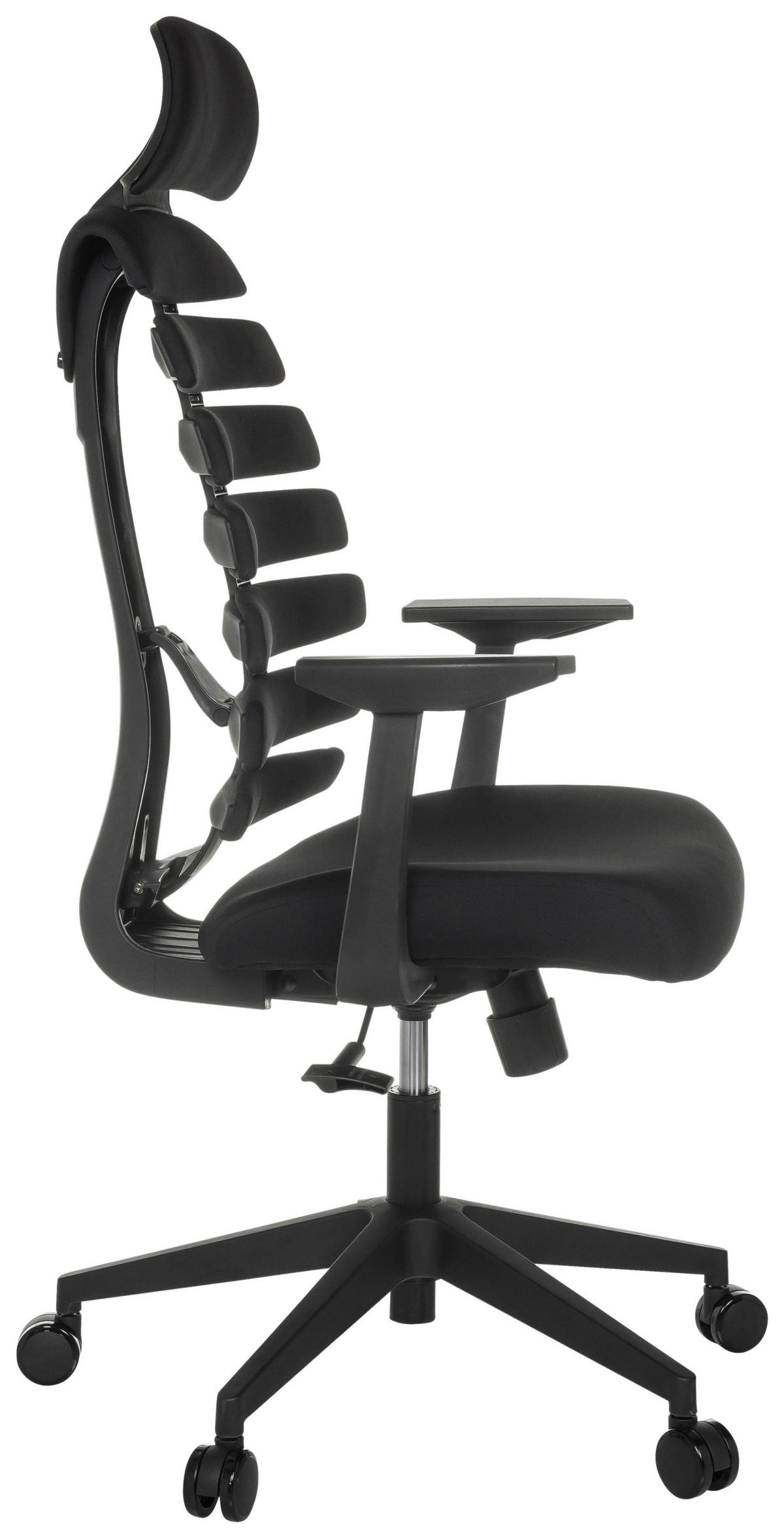 OTOČNÁ ŽIDLE, plochá tkanina,  - černá, Moderní, textil/plast (64/120 - 130/62cm) - MID.YOU