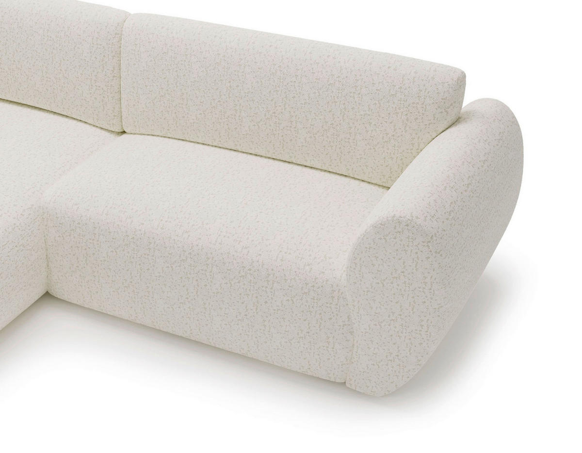 ECKSOFA SOLIS in Chenille Creme  170/288 cm  - Creme/Schwarz, Design, Kunststoff/Textil (170/288cm) - Livetastic