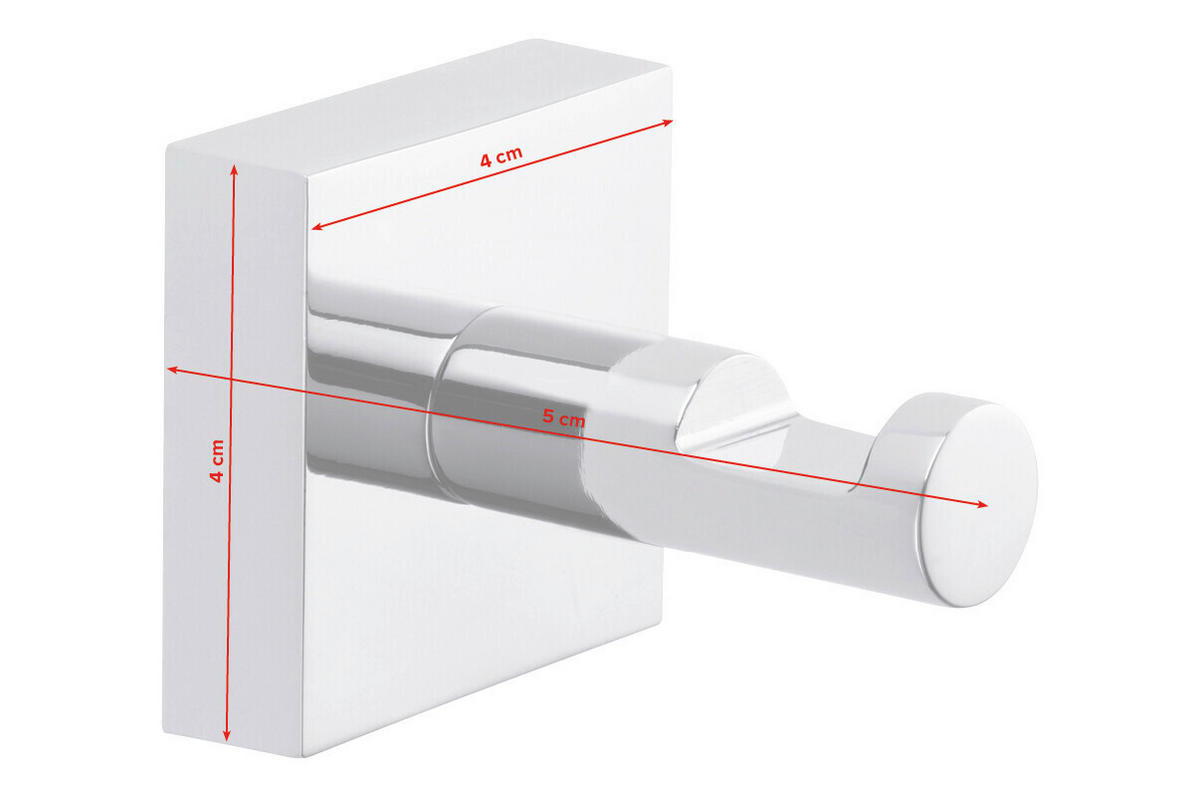 HANDTUCHHAKEN - Chromfarben, Basics, Metall (5,2/3,9/3,9cm) - Tesa