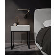 NACHTSCHRANK 45/55/45 cm  - Hellgrau/Schwarz, Design, Textil/Metall (45/55/45cm) - Esposa