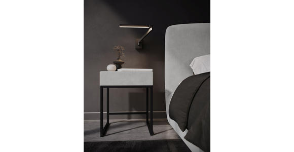 NACHTSCHRANK 45/55/45 cm - Hellgrau/Schwarz, Design, Textil/Metall (45/55/45cm) - Esposa