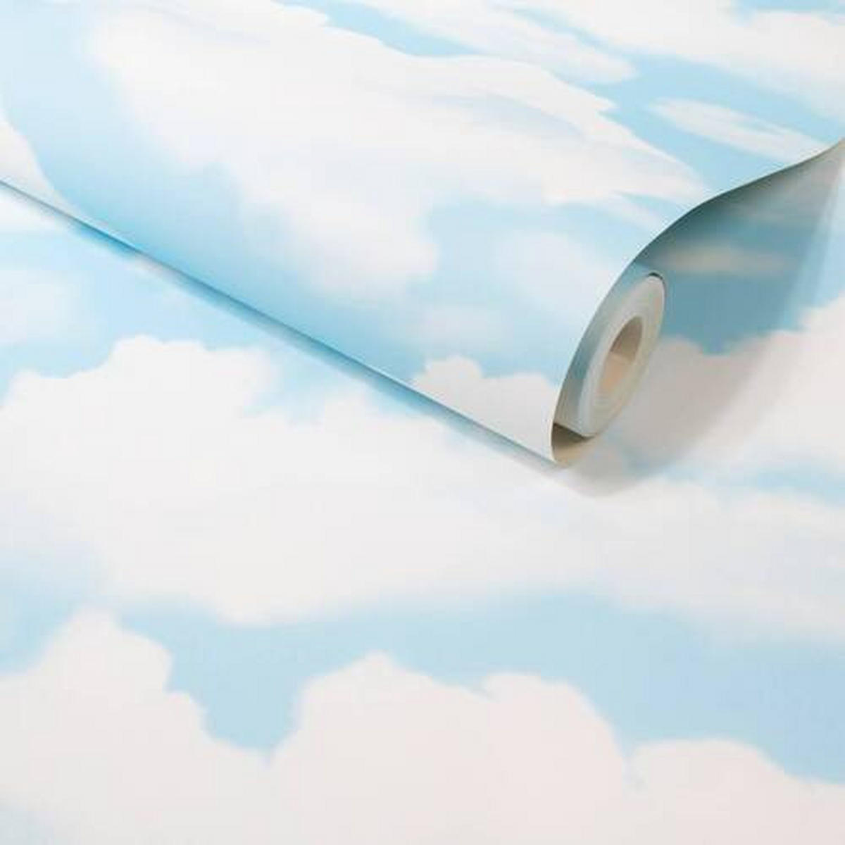 PAPIERTAPETE  - Weiß/Hellblau, Basics, Papier (52/1000cm) - Xora