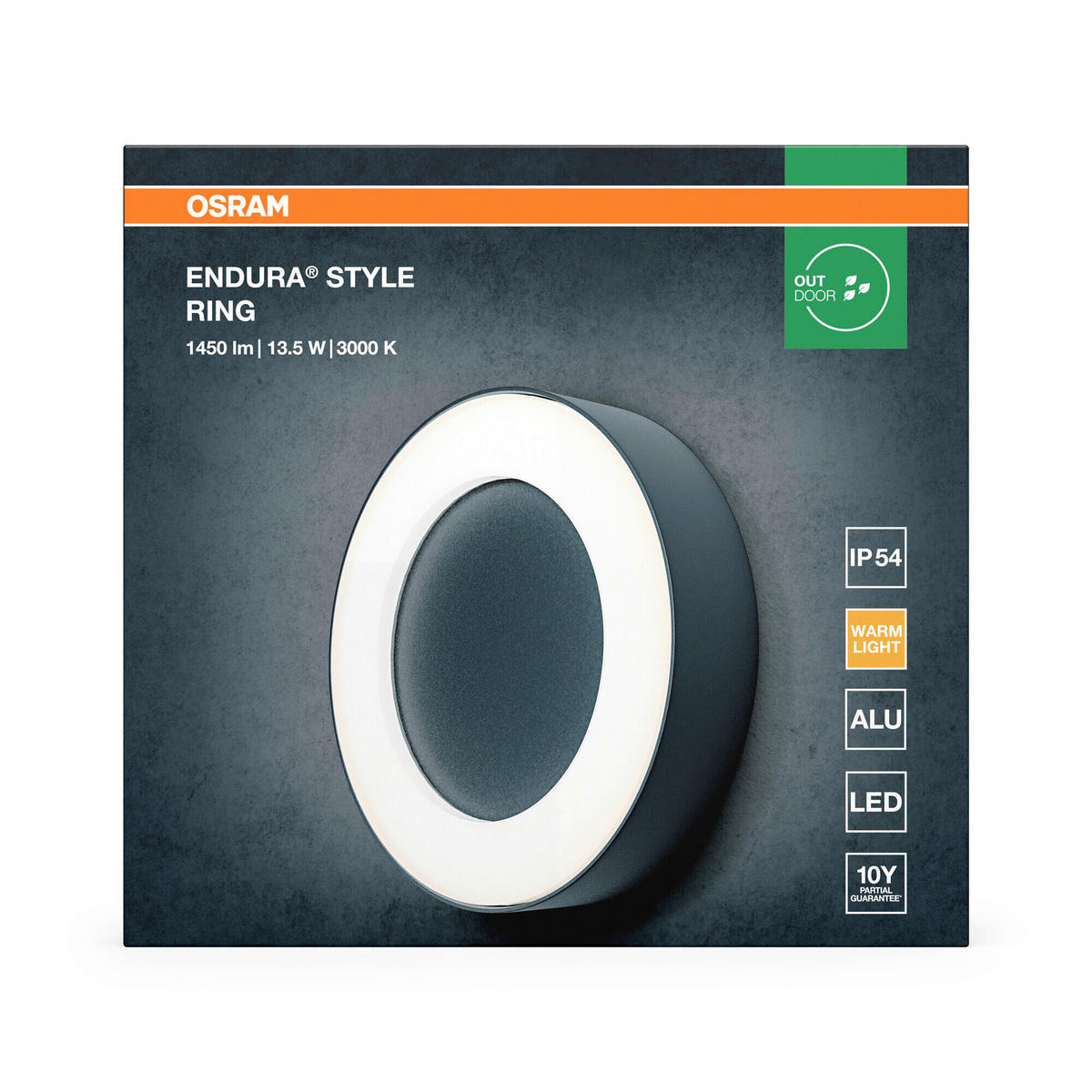 LED-AUßENLEUCHTE 20,2/20,2/4,5 cm   - Dunkelgrau, Basics, Kunststoff/Metall (20,2/20,2/4,5cm) - Osram