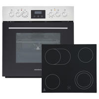 HERDSET HS3001-19  - Edelstahlfarben/Schwarz, Trend, Glas/Kunststoff (59,5/59,5/57,5cm) - Respekta