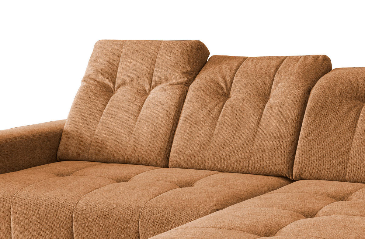 ECKSOFA in Chenille Currygelb  - Currygelb/Schwarz, Modern, Textil/Metall (258/180cm) - Livetastic