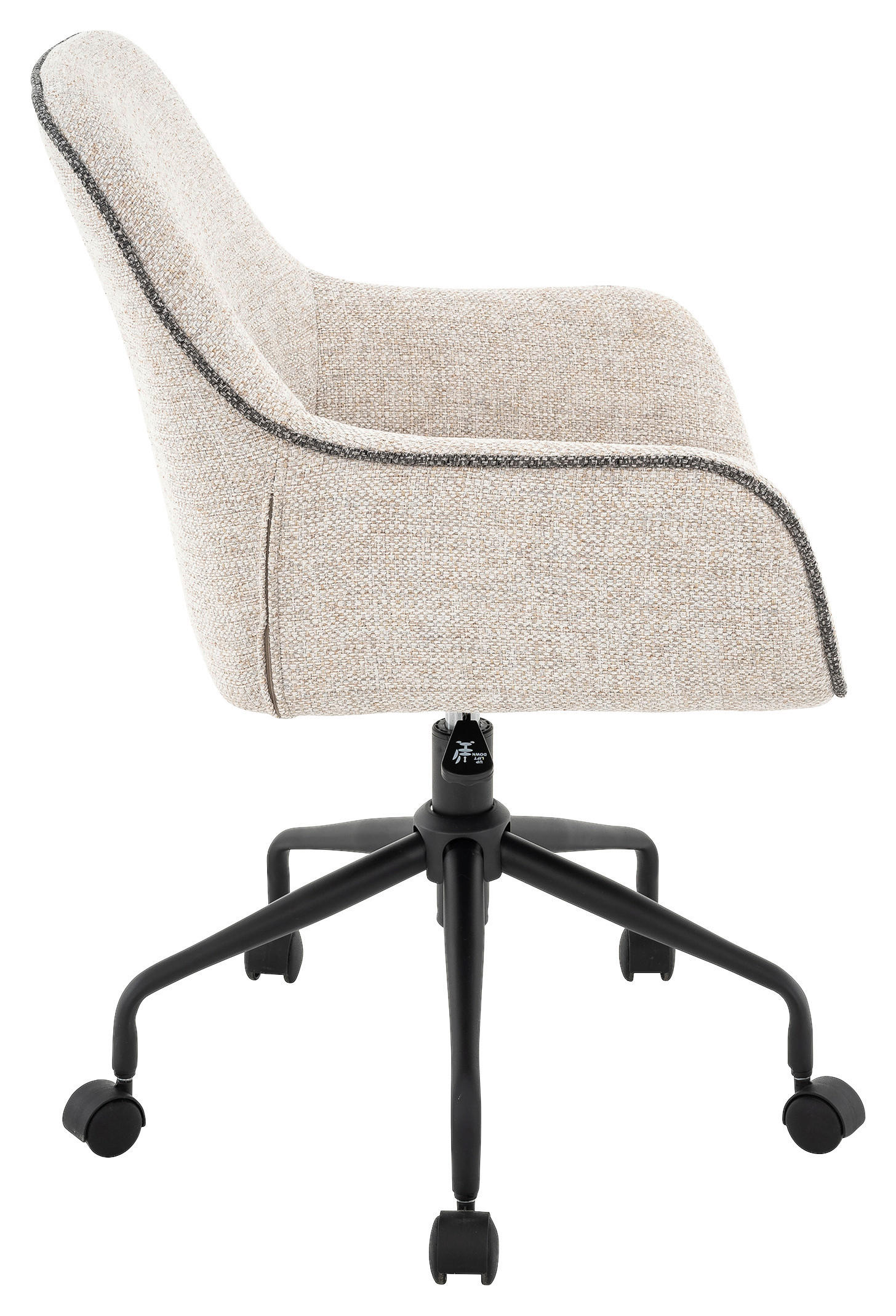 DREHSTUHL  in Webstoff Grau, Schwarz, Beige  - Beige/Schwarz, KONVENTIONELL, Kunststoff/Textil (61/83/91/58cm) - Venda