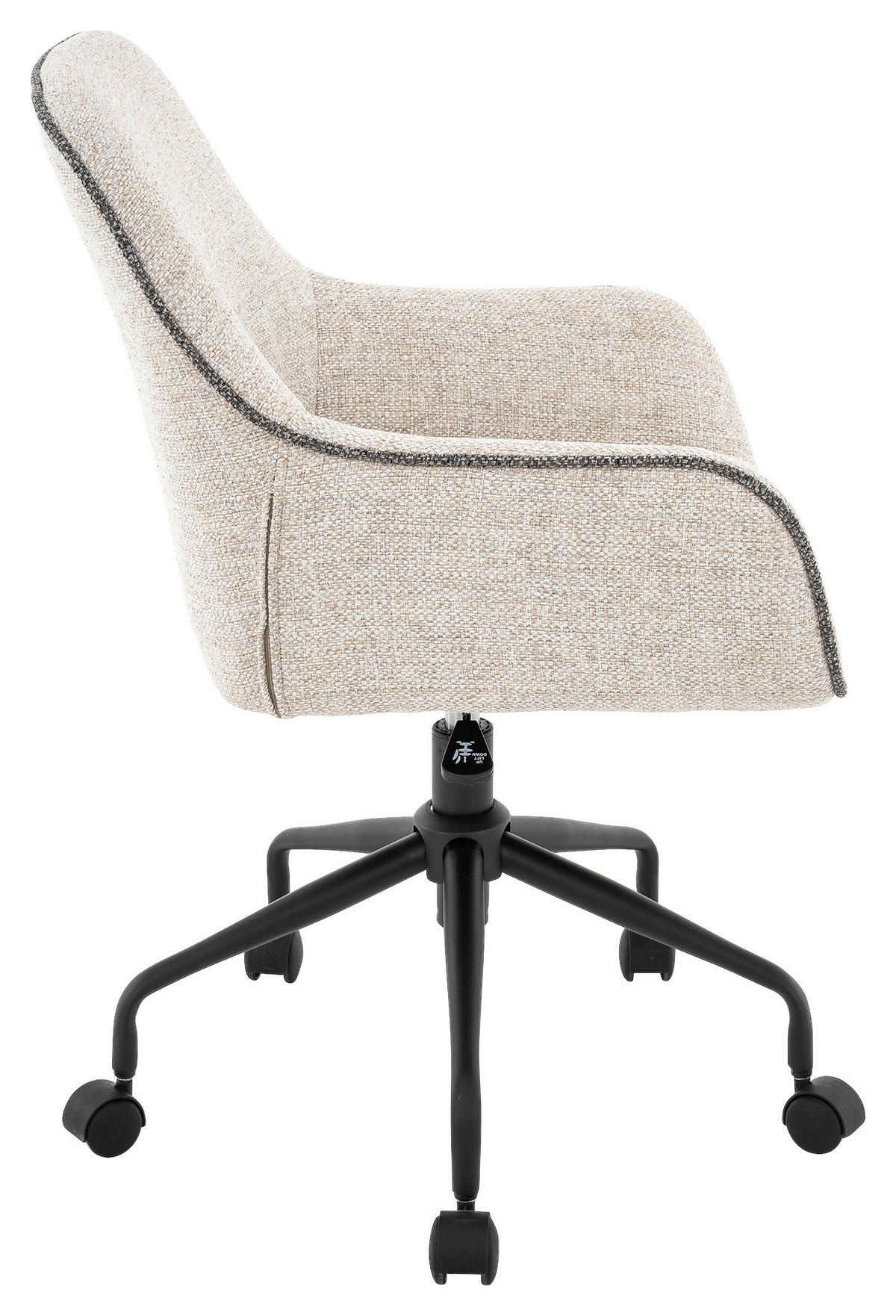 DREHSTUHL Webstoff Grau, Schwarz, Beige  - Beige/Schwarz, KONVENTIONELL, Kunststoff/Textil (61/83/91/58cm) - Venda