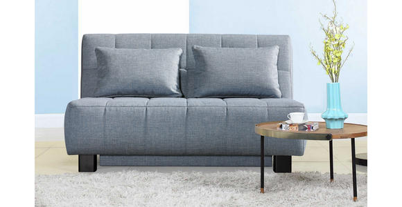 SCHLAFSOFA Webstoff Hellblau  - Schwarz/Hellblau, Design, Textil/Metall (145/92/102cm) - Novel