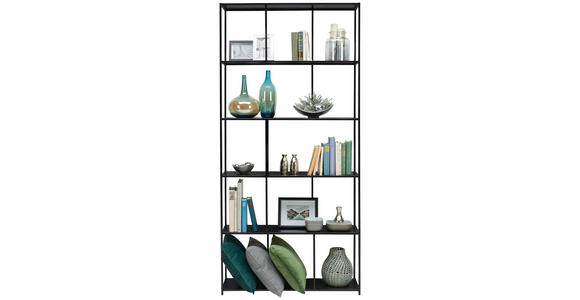 REGAL Schwarz 90/190/30 cm - Schwarz, Design, Metall (90/190/30cm) - Carryhome
