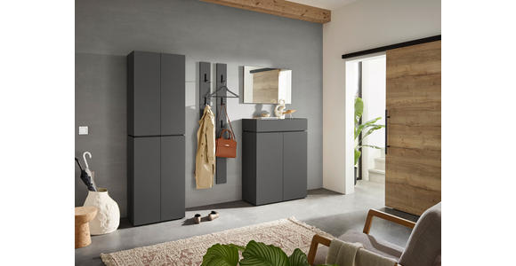 GARDEROBE 5-teilig  in 300/199/40 cm  - Graphitfarben, Design, Holzwerkstoff (300/199/40cm) - Voleo
