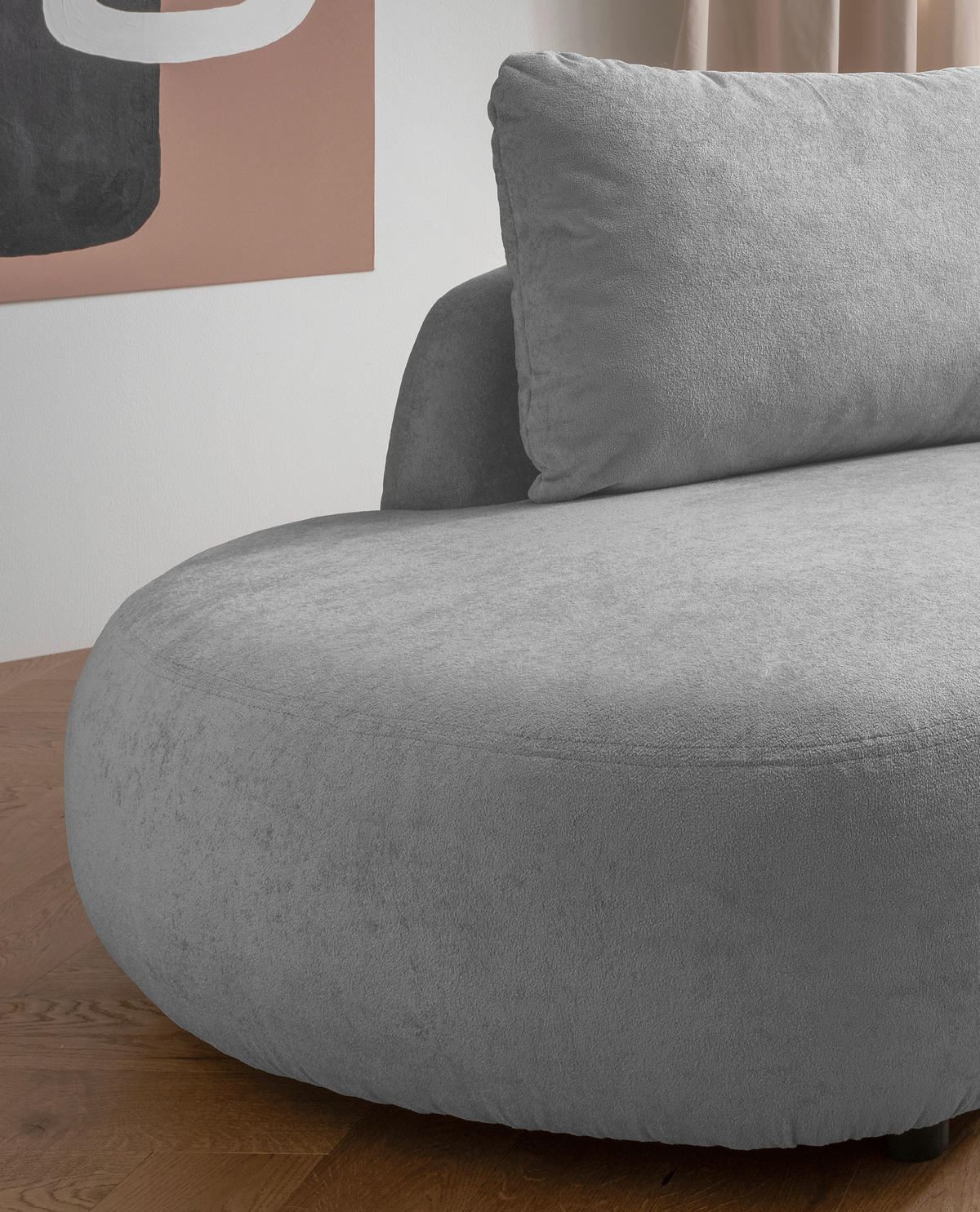 ECKSOFA in Mikrofaser Silberfarben  - Silberfarben/Schwarz, Modern, Kunststoff/Textil (250/139cm) - Livetastic
