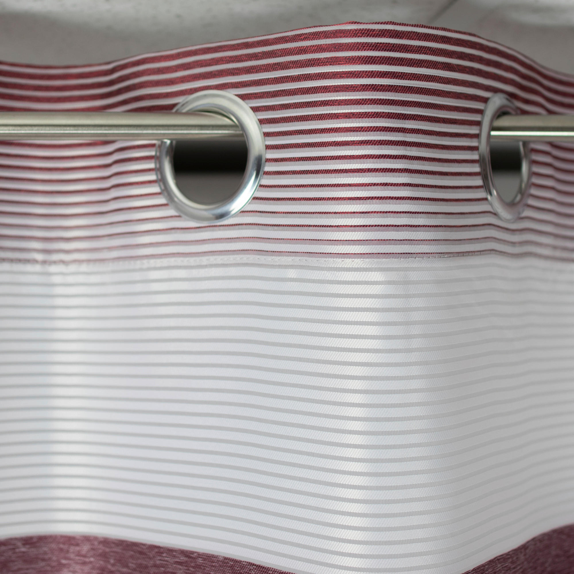 ÖSENSCHAL halbtransparent 140/245 cm   - Bordeaux/Weiß, Basics, Textil (140/245cm)