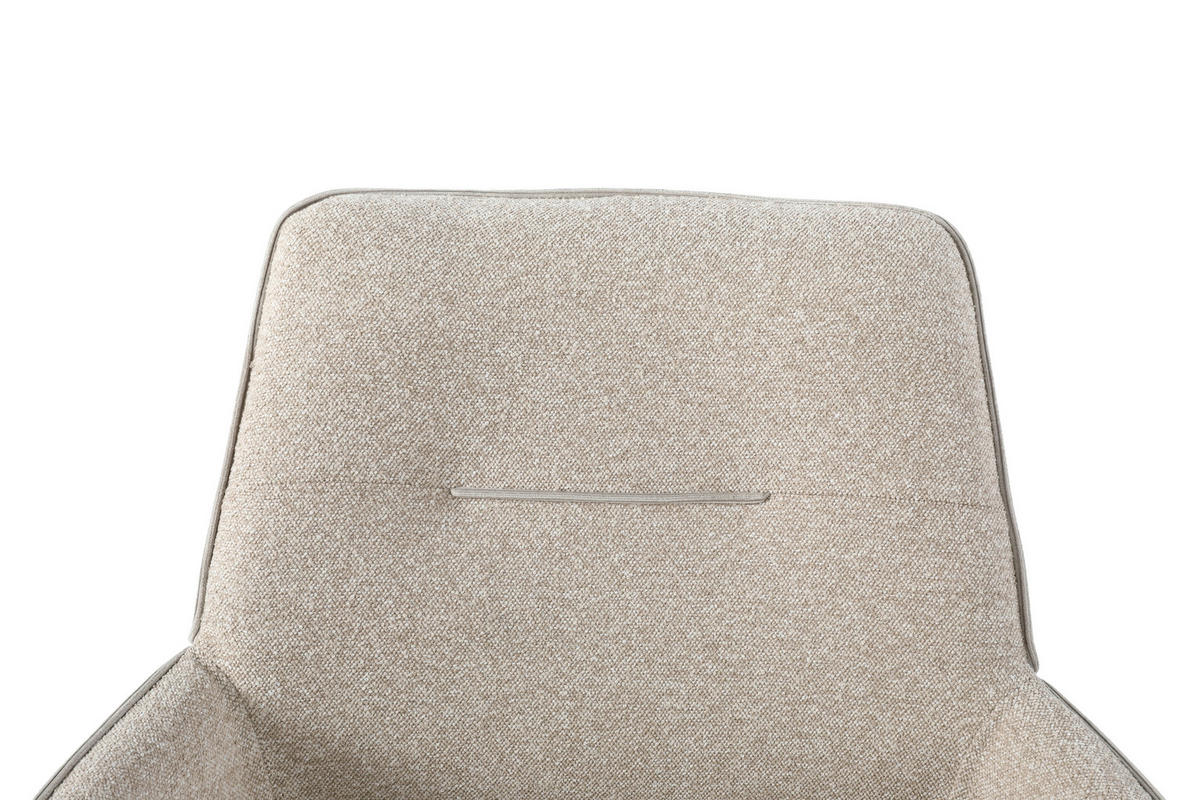 STOLICA S NASLONOM ZA RUKE  krem  metal, tekstil      - crna/krem, Design, metal/tekstil (60/86/62cm)