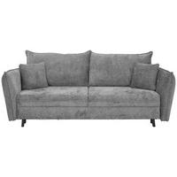 SCHLAFSOFA  mit Liegefunktion, Schlafen auf Sitzhöhe, Rücken echt Chenille Hellgrau  - Hellgrau/Schwarz, KONVENTIONELL, Holz/Textil (238/99/108cm) - Carryhome