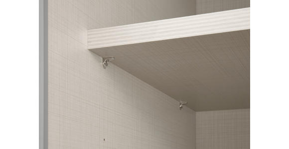 SCHWEBETÜRENSCHRANK  in Weiß, Hellgrau  - Hellgrau/Schwarz, KONVENTIONELL, Glas/Holzwerkstoff (200/222/68cm) - Moderano