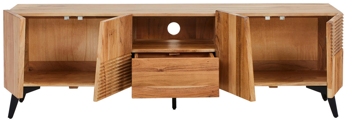 LOWBOARD  in 160/50/40 cm  - Schwarz/Akaziefarben, Modern, Holz/Metall (160/50/40cm) - Livetastic