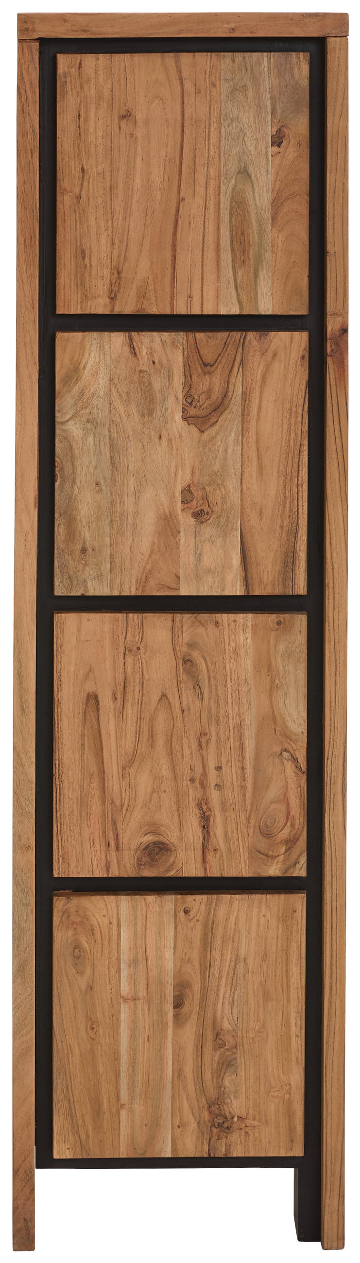 HIGHBOARD  in 115/150/40 cm  - Schwarz/Akaziefarben, Natur, Glas/Holz (115/150/40cm) - Livetastic