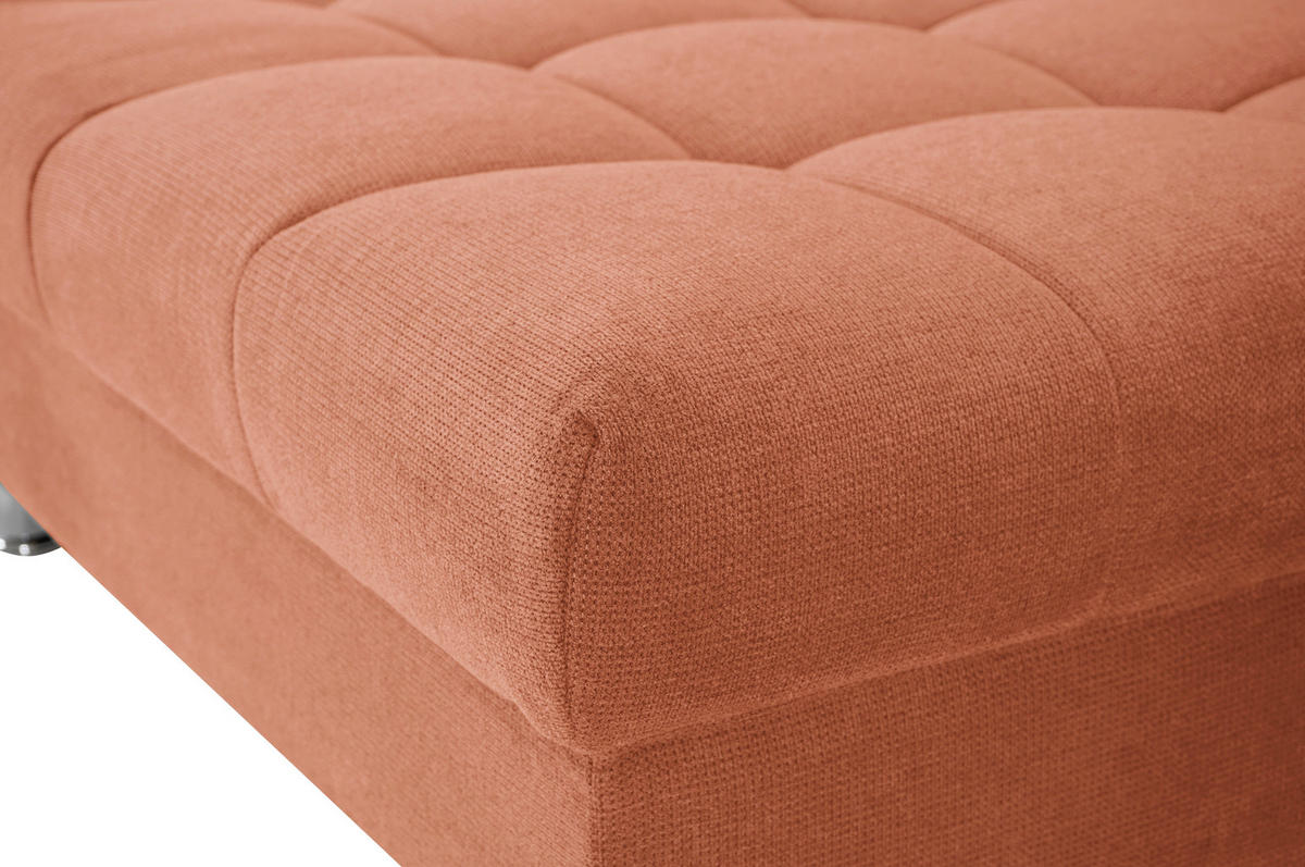ECKSOFA Cognac Flachgewebe, Mikrofaser  - Chromfarben/Cognac, Design, Kunststoff/Textil (198/312cm) - Livetastic
