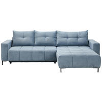ECKSOFA  Webstoff Blaugrau  - Blaugrau/Schwarz, Konventionell, Textil/Metall (292/192cm) - Carryhome