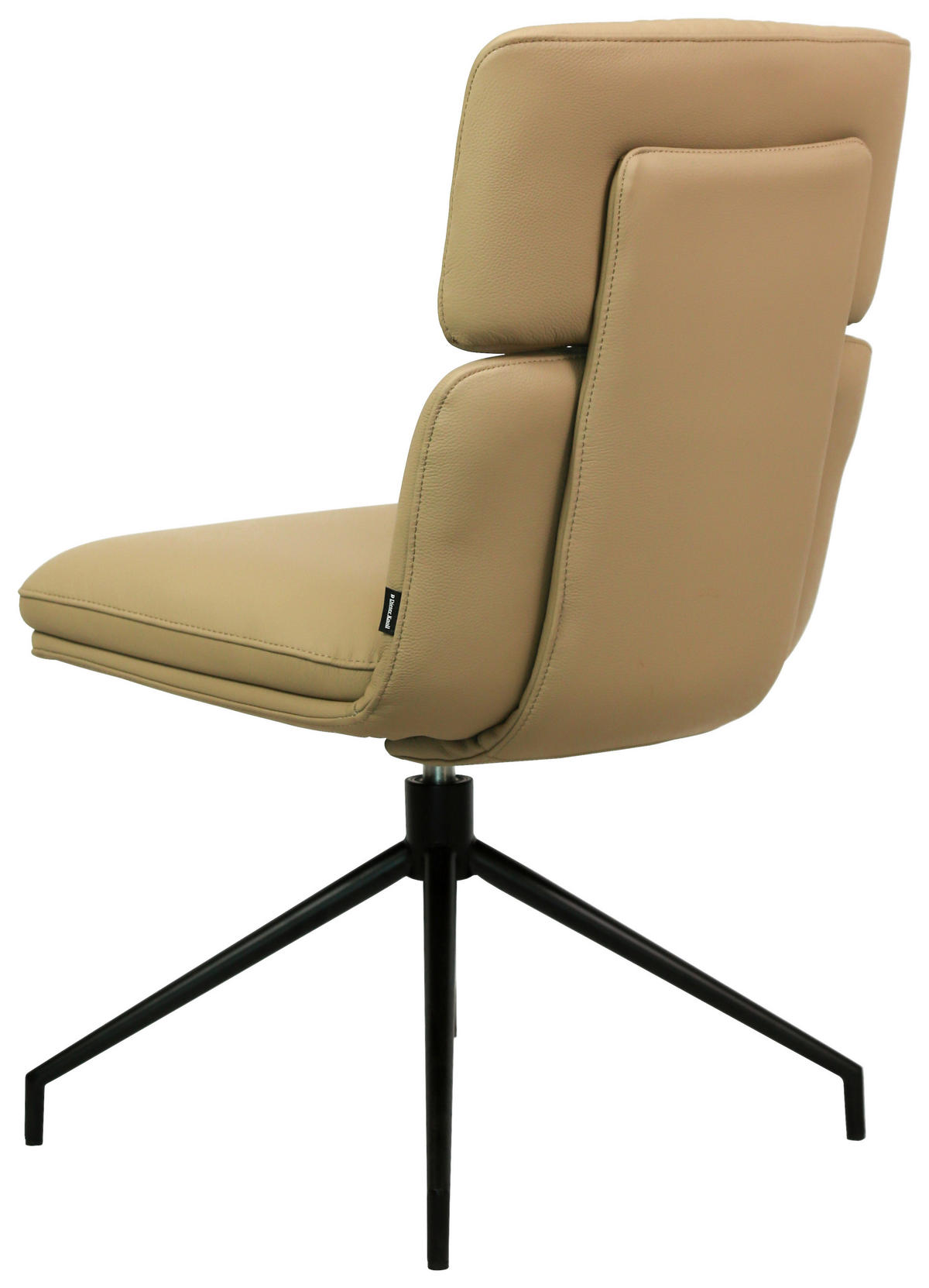 STUHL Echtleder Schwarz, Hellbraun  - Hellbraun/Schwarz, Design, Leder/Metall (50/92/64,5cm) - Dieter Knoll