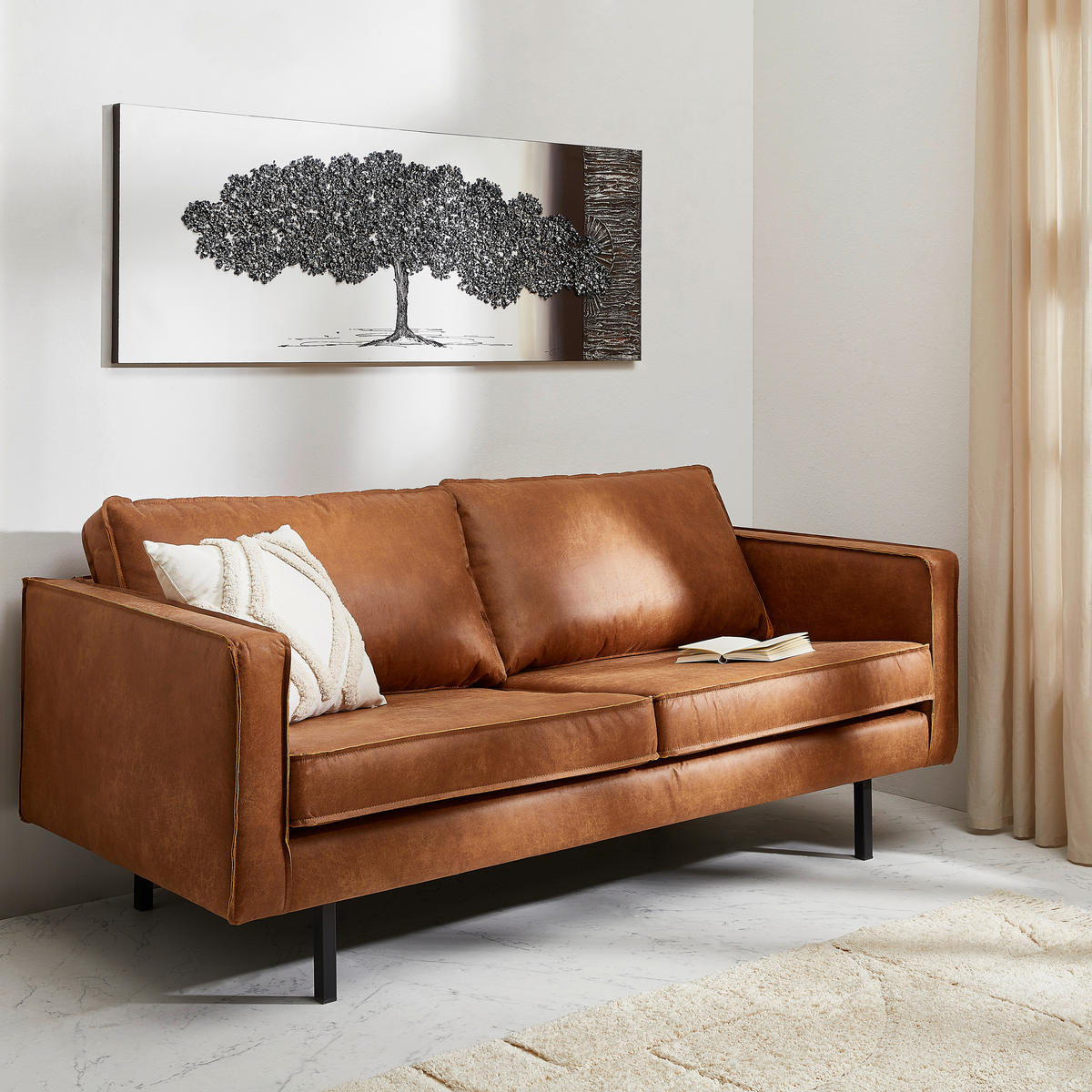 ULJENA SLIKA  150/55 cm       - smeđa/crna, Lifestyle, drvni materijal/tekstil (150/55cm) - Monee