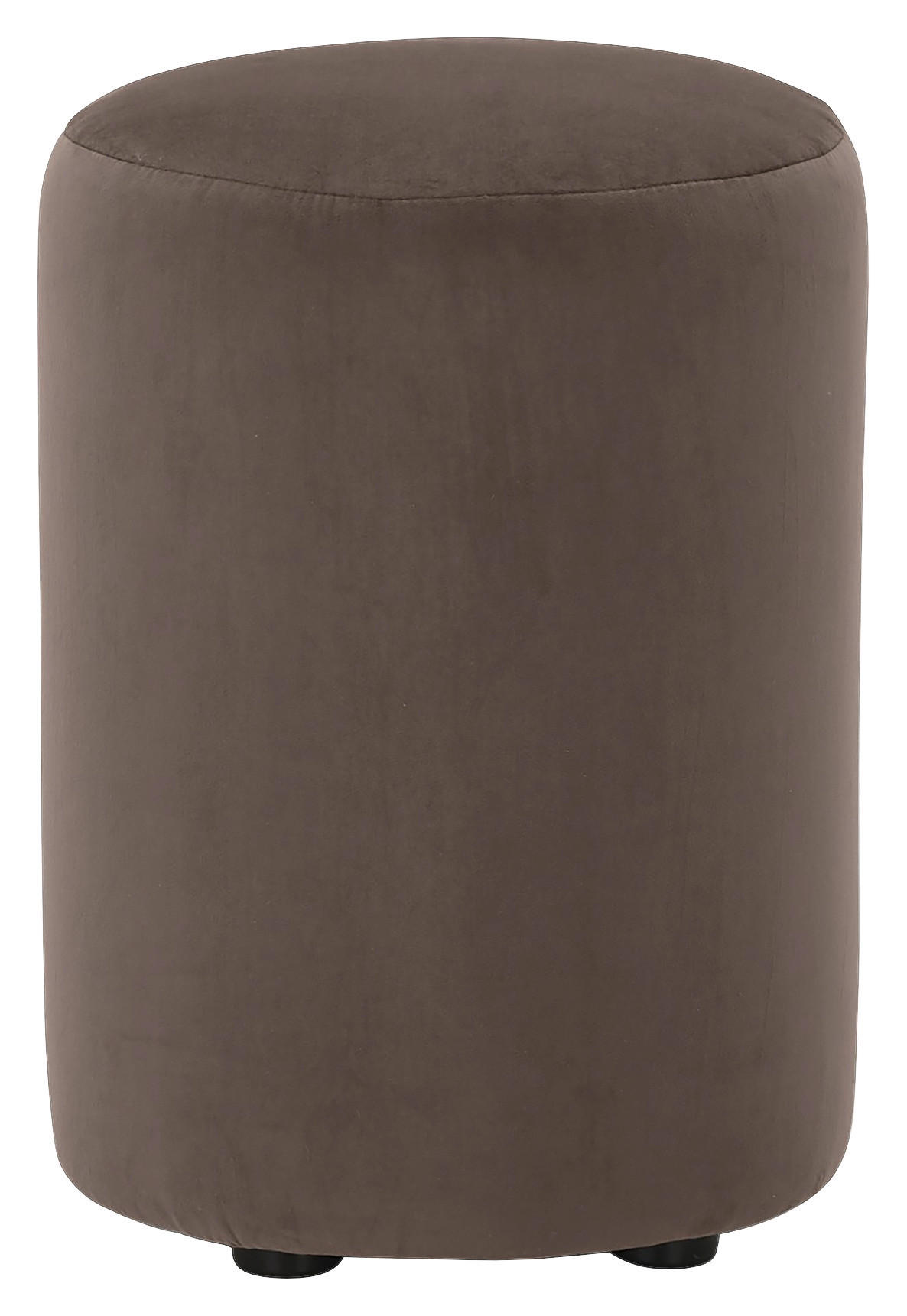 HOCKER Samt Braun  - Schwarz/Braun, KONVENTIONELL, Kunststoff/Textil (35/50/35cm) - SetOne by Musterring