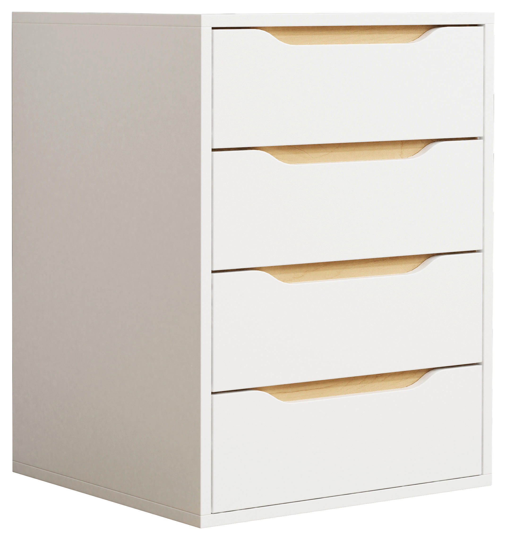 SÄNGBORD i vit, ekfärgad  - vit/honungsek, Modern, trämaterial (46/61/42cm) - MID.YOU