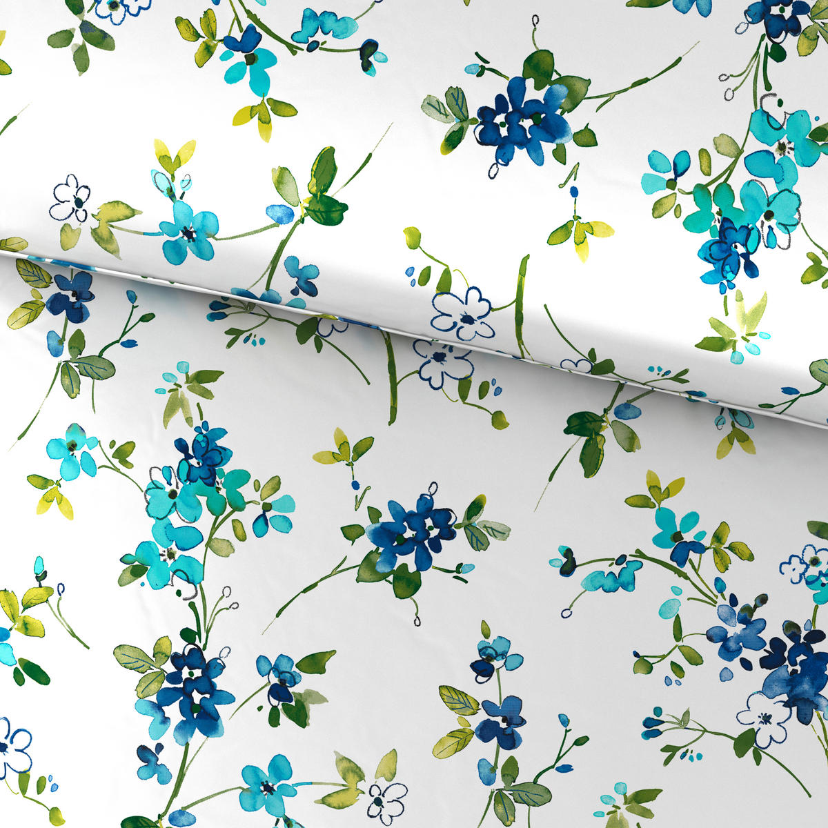 POVLEČENÍ, satén, modrá, 140/200 cm - modrá, Konvenční, textil (140/200cm) - Esposa