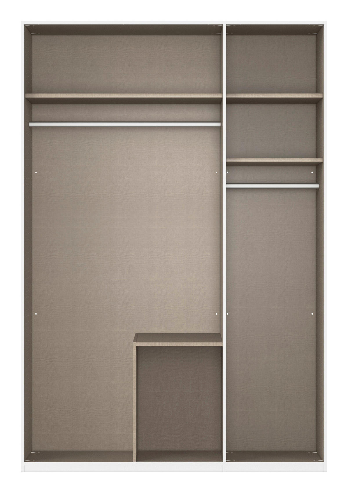 DREHTÜRENSCHRANK 151/223/61 cm,  in Champagner, 3-türig  - Champagner, Basics, Glas/Holzwerkstoff (151/223/61cm) - Novel