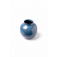 DEKOVASE  - Dunkelblau, Basics, Metall (28/27cm) - FYNCH-HATTON