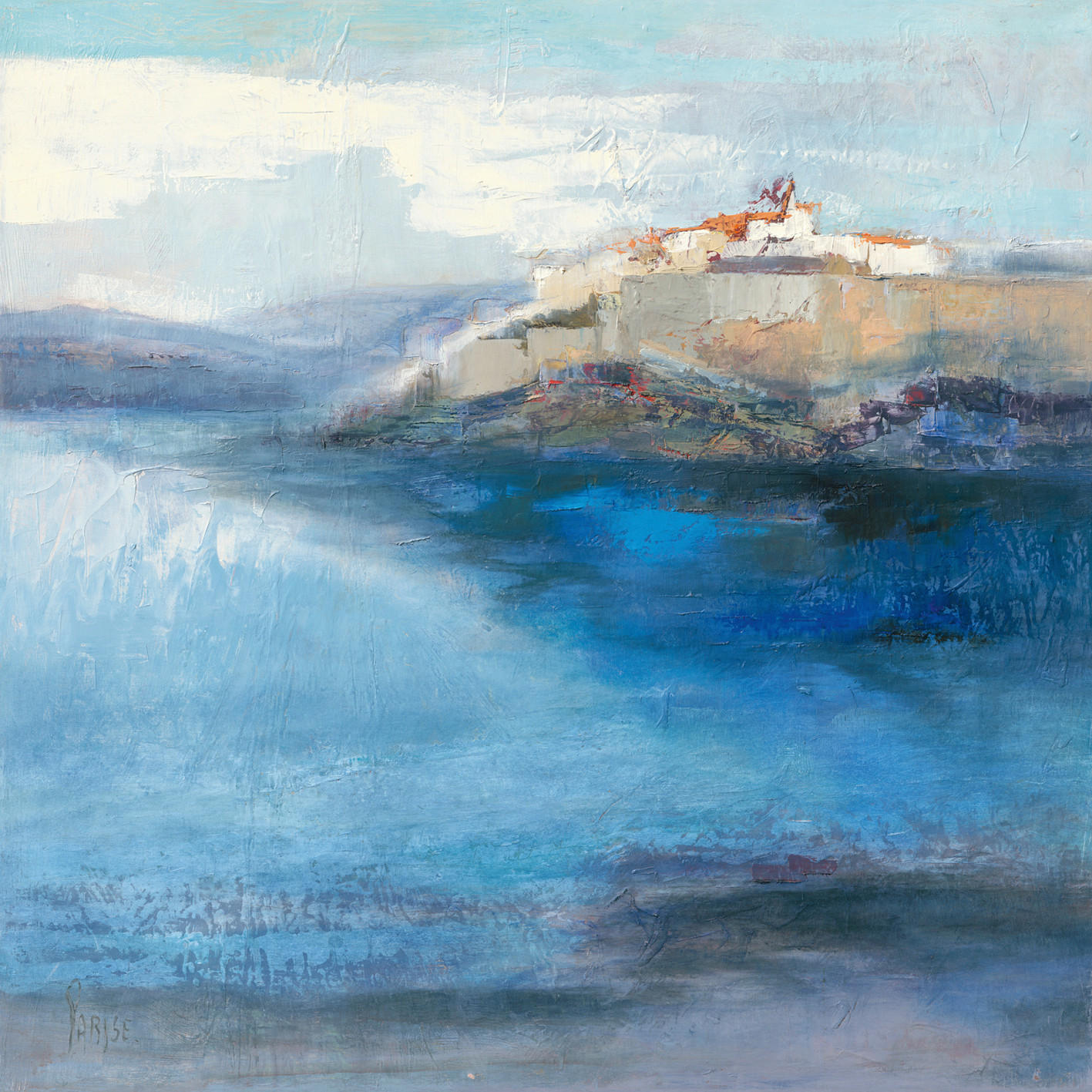 KUNSTDRUCK Strand & Meer 50/50 cm  - Sandfarben/Blau, Basics, Papier (50/50cm) - Monee