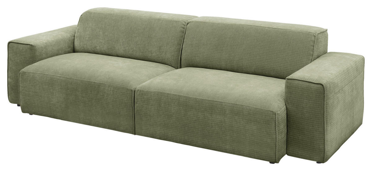 BIGSOFA in Chenille Grün  - Schwarz/Grün, Design, Kunststoff/Textil (238/71/101cm) - Pure Home Lifestyle