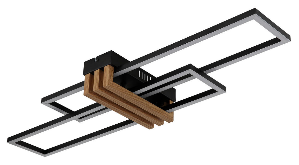 LED-DECKENLEUCHTE DAKARI I   - Dunkelbraun/Opal, Design, Kunststoff/Metall (80l)