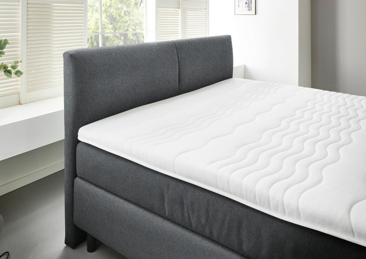 BOXSPRINGBETT 160/200 cm  in Anthrazit  - Anthrazit/Schwarz, MODERN, Kunststoff/Textil (160/200cm) - Beldomo - Sleep