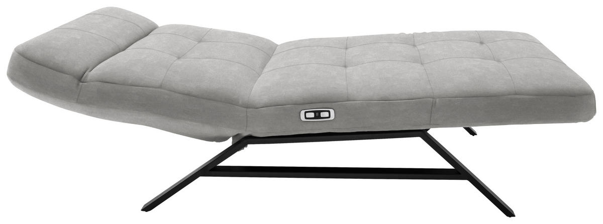 RELAXLIEGE in Mikrofaser Grau  - Schwarz/Grau, Design, Textil/Metall (120/54-113/158-198cm) - Pure Home Lifestyle