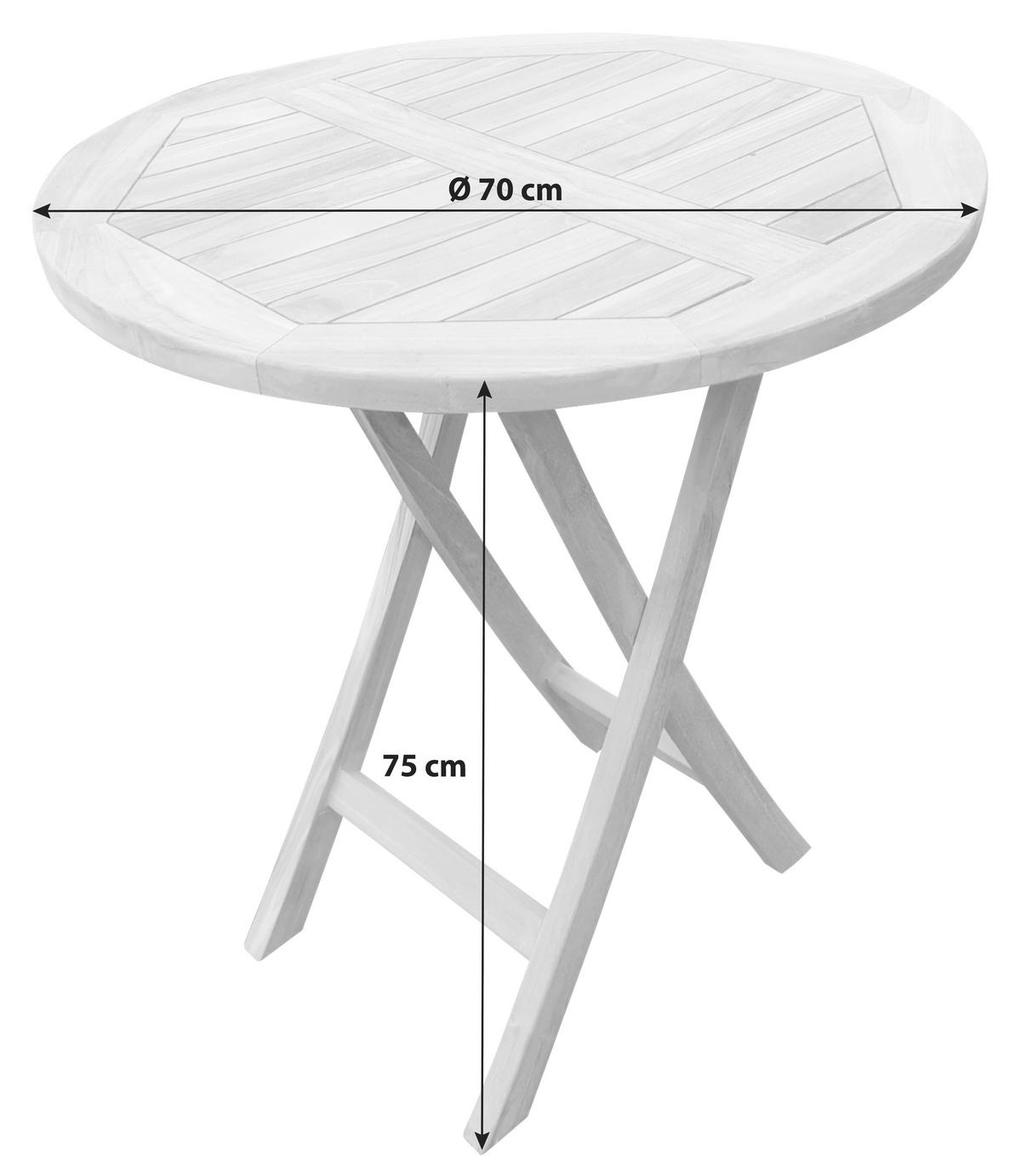 GARTENTISCH 70/70/75 cm  - Teakfarben, Basics, Holz (70/70/75cm) - Gardenson