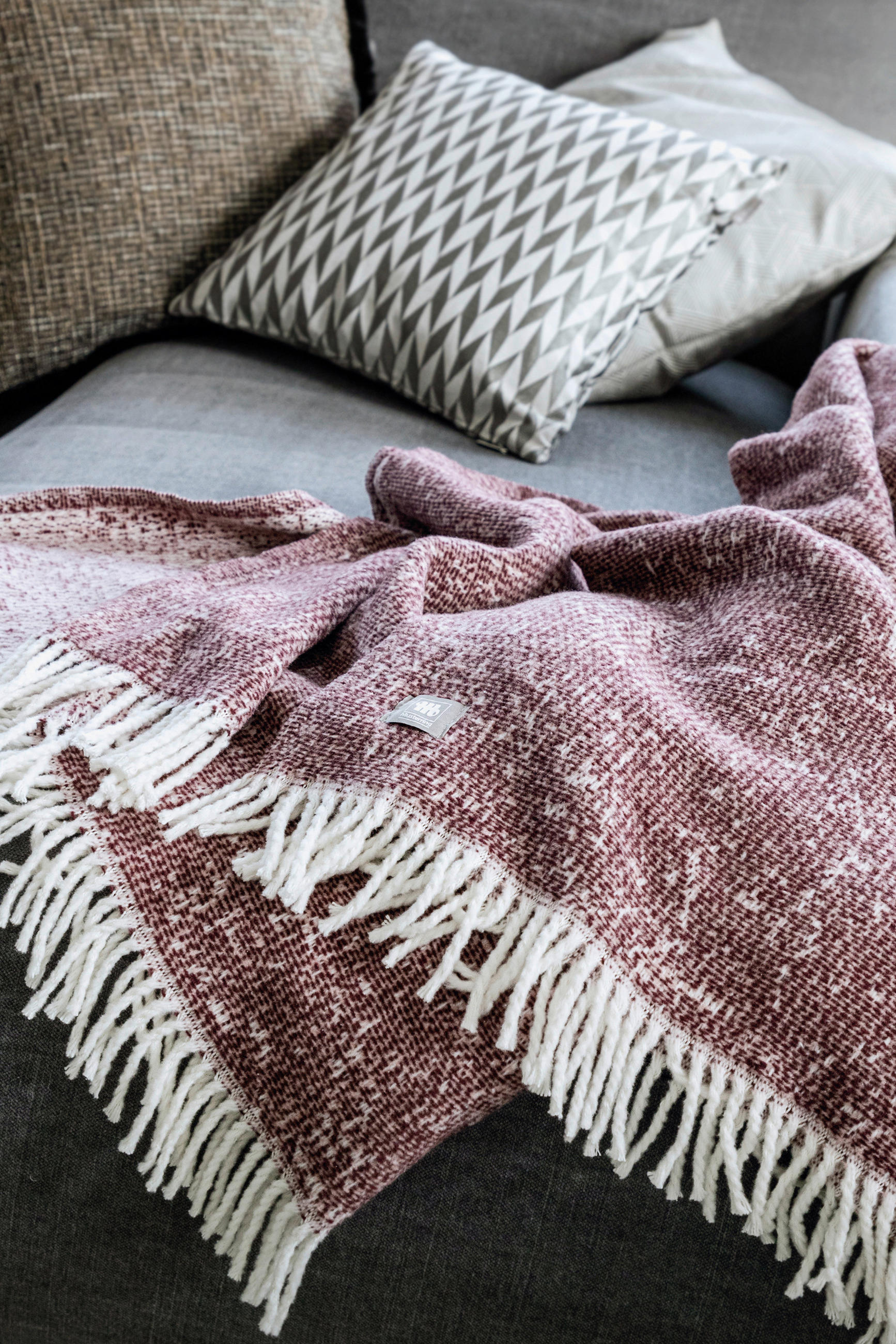 PLAID MR-EASE 140/200 cm  - Bordeaux/Dunkelrosa, Design, Textil (140/200cm) - Musterring