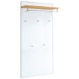 GARDEROBENPANEEL  in 80/170/27 cm  - Eiche Bianco/Weiß, Design, Glas/Holz (80/170/27cm) - Novel