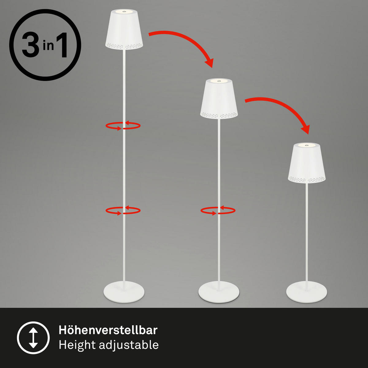NAMIZNA SVETILKA ZA POLNJENJE        19/38-130 cm       - bela, Trend, kovina (19/38-130cm)