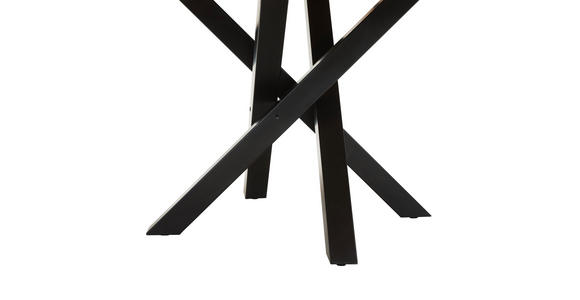 ESSTISCH in Holz, Metall 130/130/76 cm - Schwarz/Akaziefarben, LIFESTYLE, Holz/Metall (130/130/76cm) - Landscape