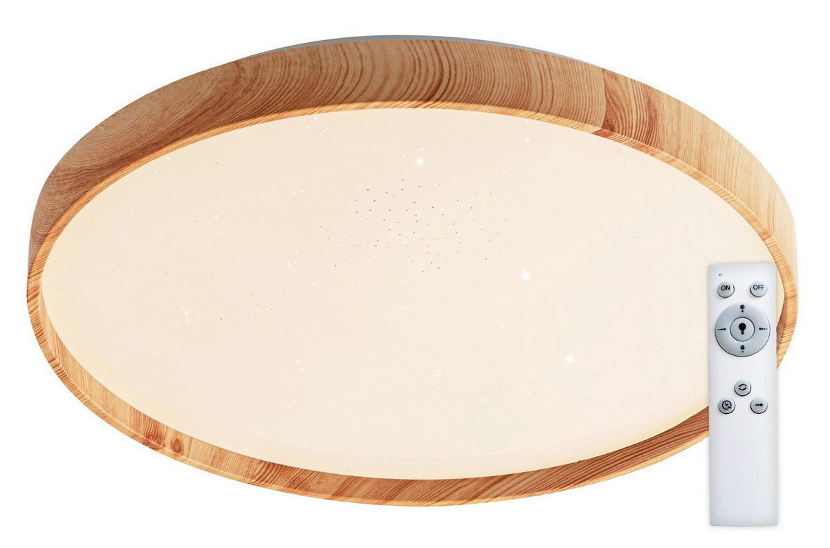 STROPNÉ LED SVIETIDLO, 39/39/6 cm - farba duba, Basics, kov/plast (39/39/6cm)