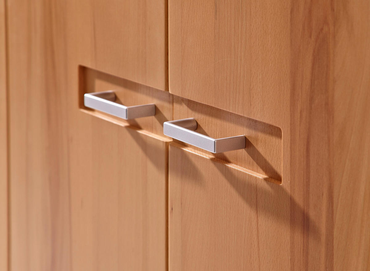SCHUHSCHRANK Kernbuche teilmassiv Buchefarben  - Buchefarben/Alufarben, KONVENTIONELL, Holz/Metall (74/100/40cm) - Livetastic