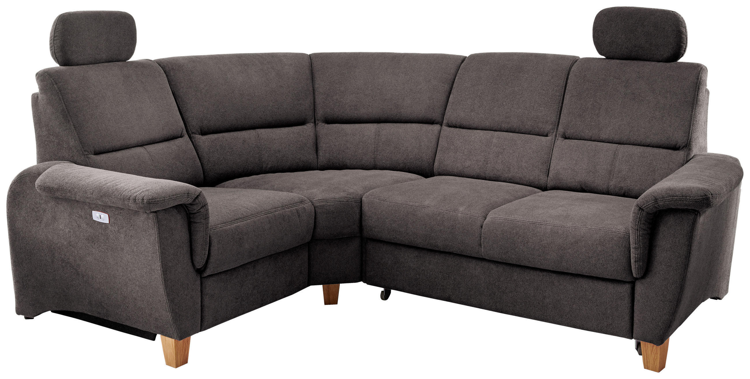 ECKSOFA in Struktur Anthrazit 186/237 cm - Wildeiche/Anthrazit, KONVENTIONELL, Holz/Textil (186/237cm) - Livetastic